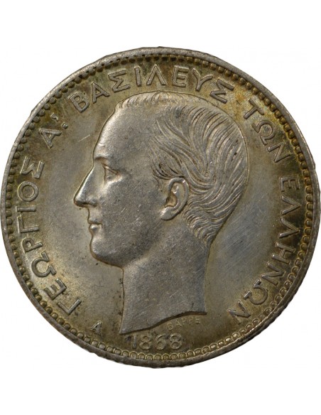 Grèce Georges I de Grèce 1 drachme Argent 1868