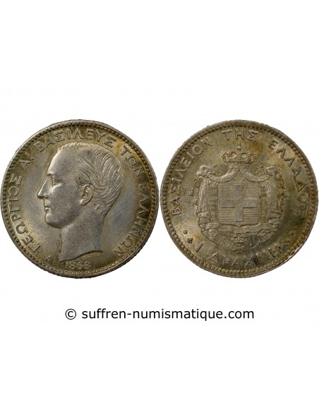 Grèce Georges I de Grèce 1 drachme Argent 1868