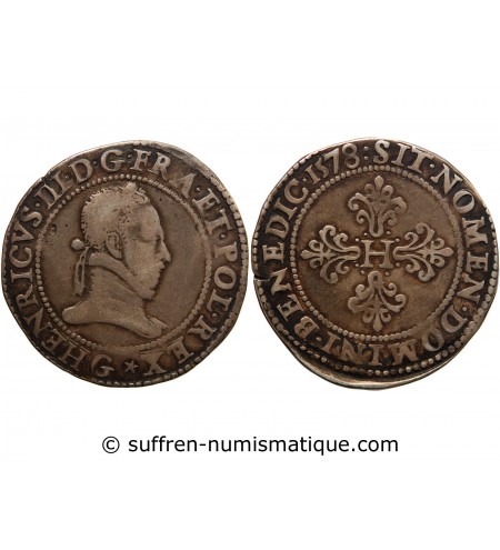 HENRI III - FRANC ARGENT 1578 G POITIERS