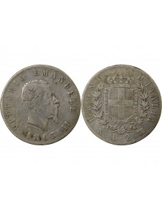 Italie Victor Emmanuel II 2 lire Argent 1863 Naples 2