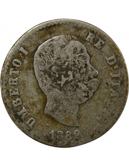 ITALIE, HUMBERT Ier - 50 CENTESIMI ARGENT - 1899 R ROME