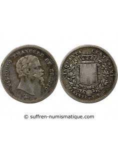 Italie Victor Emmanuel II 50 centesimi Argent 1860 Florence