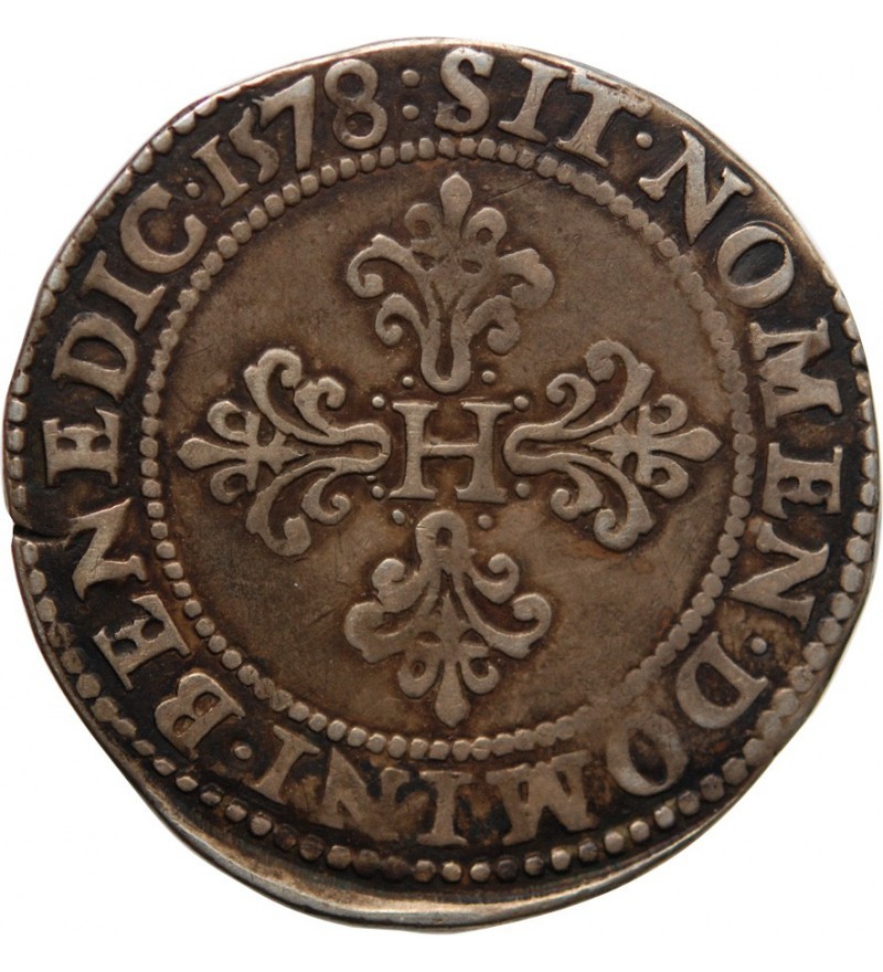 HENRI III - FRANC ARGENT 1578 G POITIERS