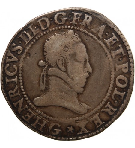 HENRI III - FRANC ARGENT 1578 G POITIERS