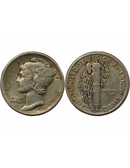 USA 10 cents Argent 1917 Philadelphie