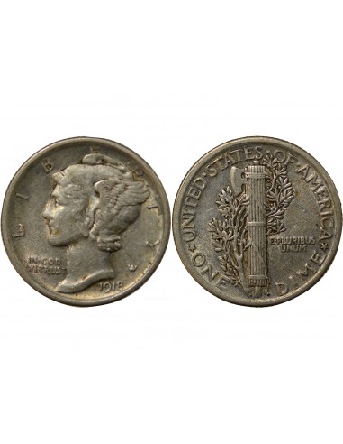 USA 10 cents Argent 1918 Philadelphie