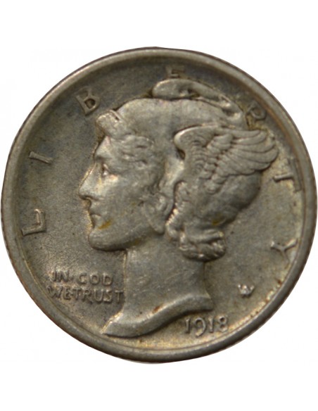 USA 10 cents Argent 1918 Philadelphie