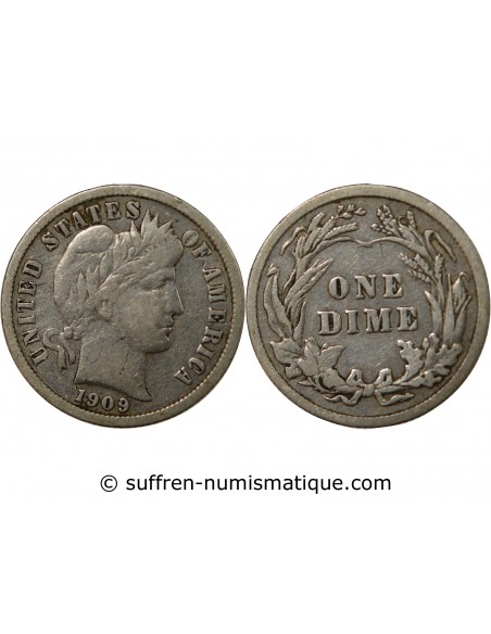 USA 10 cents Argent 1909 Philadelphie