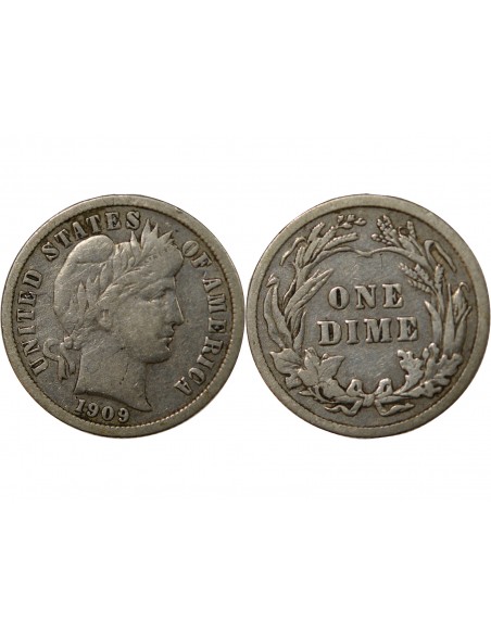 USA 10 cents Argent 1909 Philadelphie