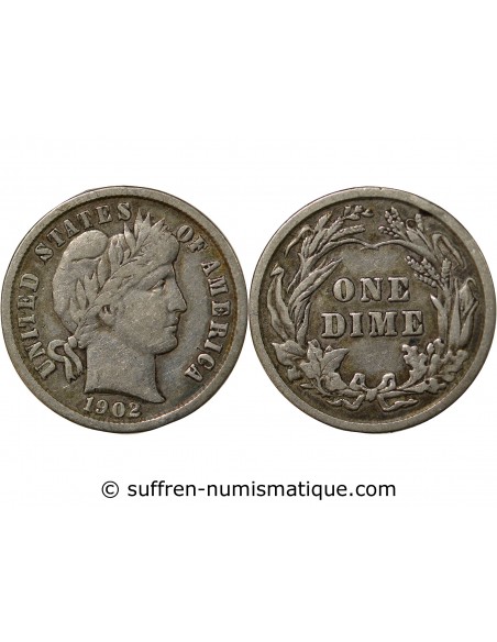 USA 10 Cents Argent 1902 Philadelphie