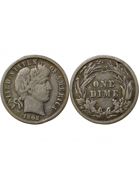 USA 10 Cents Argent 1902 Philadelphie