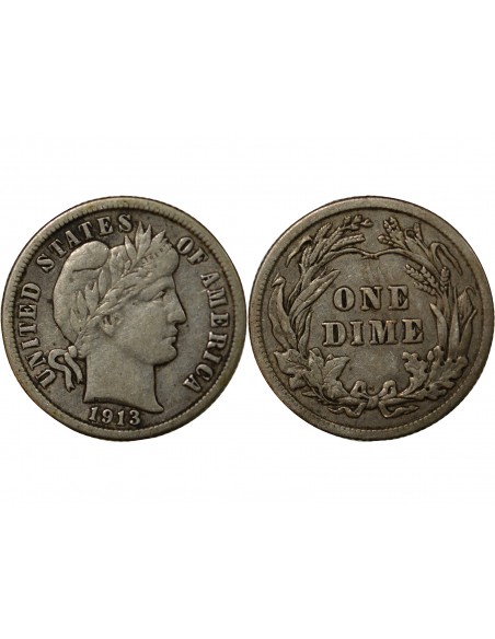 USA 10 Cents Argent 1913 Philadelphie