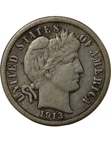 USA 10 Cents Argent 1913 Philadelphie