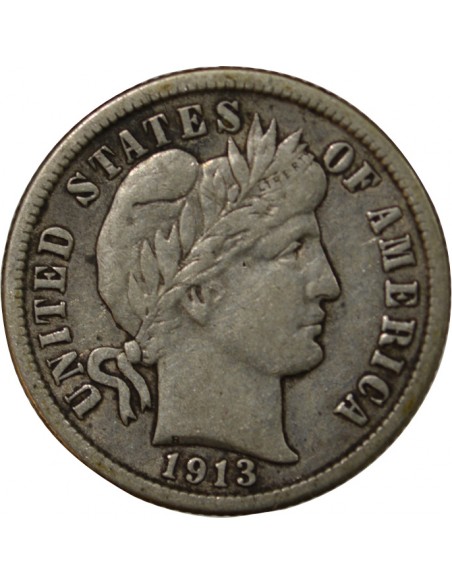 USA 10 Cents Argent 1913 Philadelphie