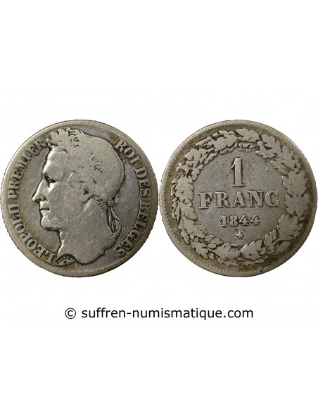 BELGIQUE, LEOPOLD Ier - FRANC ARGENT 1844