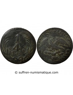 Mexique 1/4 Real Cuivre 1836 Mo Mexico City