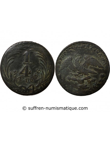 Mexique 1/4 Real Cuivre 1836 Mo Mexico City