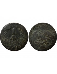 Mexique 1/4 Real Cuivre 1836 Mo Mexico City 2