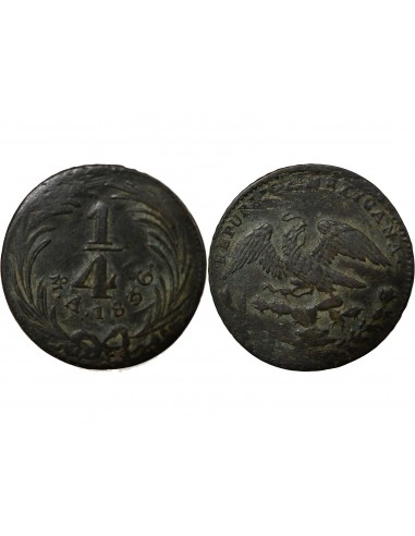 Mexique 1/4 Real Cuivre 1836 Mo Mexico City