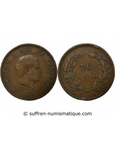 Portugal Carlos Ier 20 reis Bronze 1892 Lisbonne