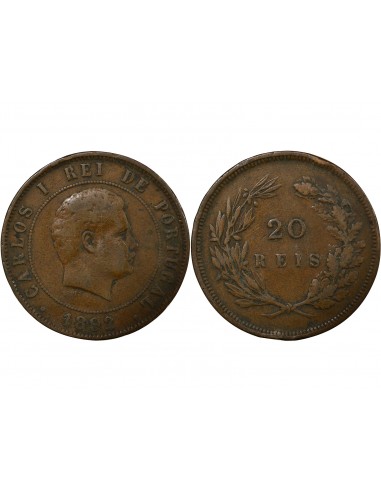 Portugal Carlos Ier 20 reis Bronze 1892 Lisbonne
