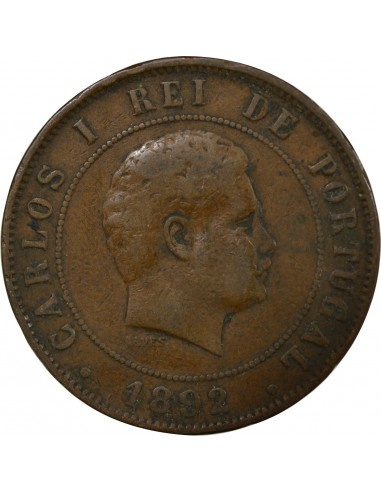 Portugal Carlos Ier 20 reis Bronze 1892 Lisbonne