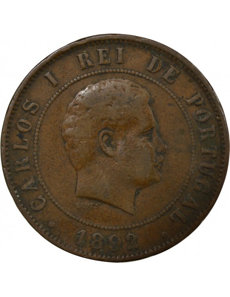 Portugal Carlos Ier 20 reis Bronze 1892 Lisbonne