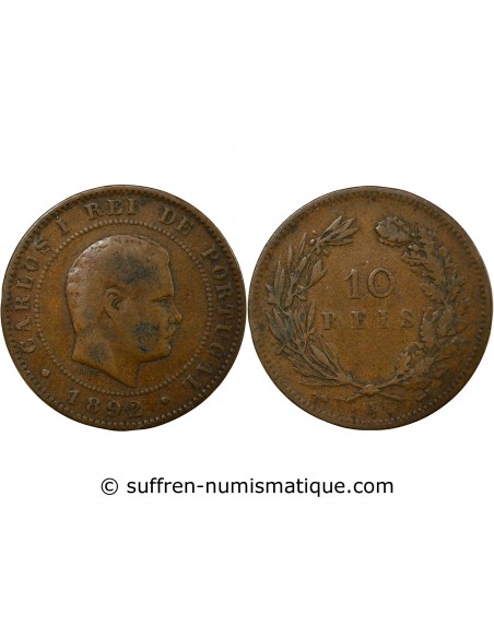 Portugal Carlos Ier 10 reis Bronze 1892 A Paris