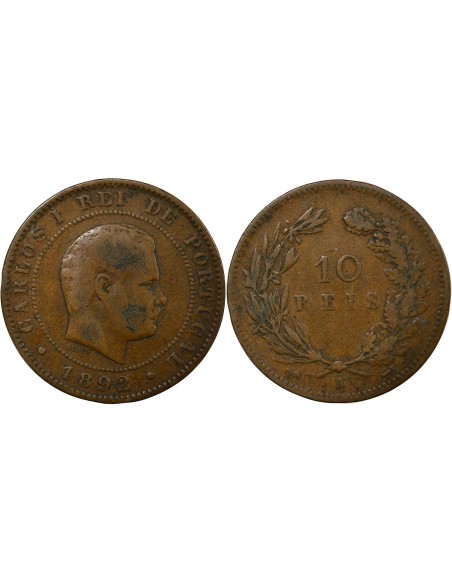 Portugal Carlos Ier 10 reis Bronze 1892 A Paris