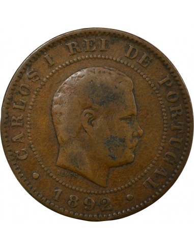 Portugal Carlos Ier 10 reis Bronze 1892 A Paris