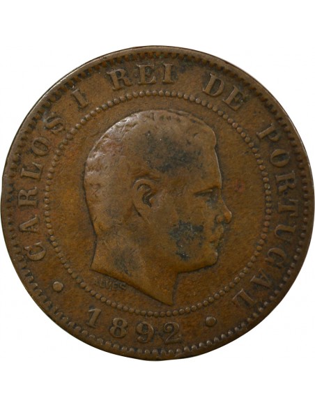 Portugal Carlos Ier 10 reis Bronze 1892 A Paris