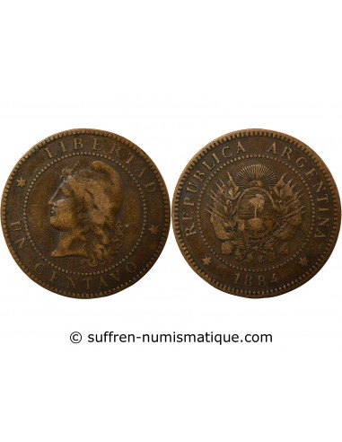 Argentine 1 centavo Bronze 1884