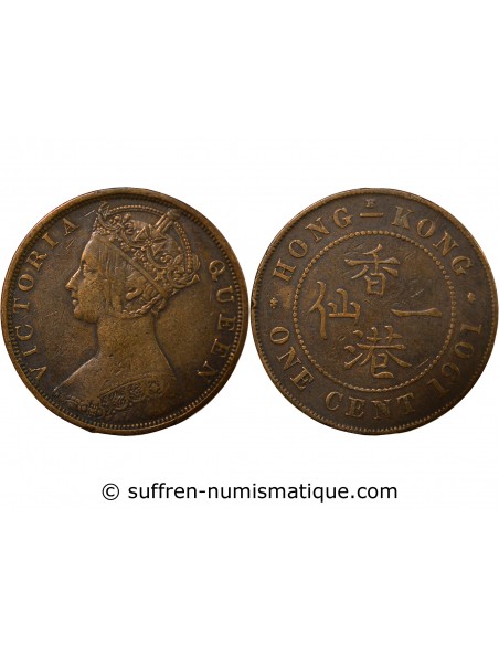 Hong-Kong Victoria, Reine Cent Bronze 1901 H Heaton