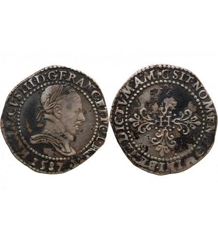 HENRI III - 1/2 FRANC ARGENT 1587 D LYON