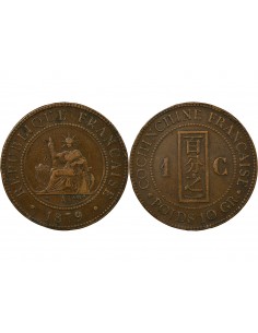 COCHINCHINE FRANCAISE - CENTIEME BRONZE 1879 A PARIS 2