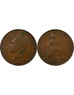 Grande Bretagne George IV, Roi de Grande-Bretagne et d´Irlande 1/2 Penny Cuivre 1826 2