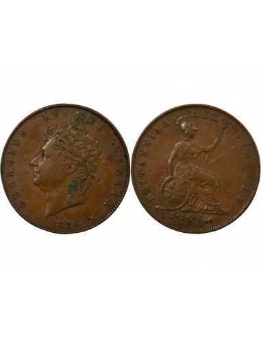 Grande Bretagne George IV, Roi de Grande-Bretagne et d´Irlande 1/2 penny Cuivre 1826