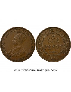 Australie George V, Roi d'Angleterre, Empereur des Indes 1 penny Bronze 1916 Calcutta