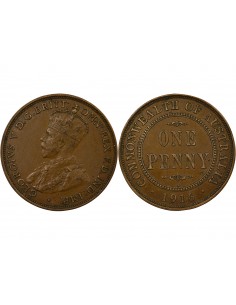 Australie George V, Roi d'Angleterre, Empereur des Indes 1 penny Bronze 1916 Calcutta 2