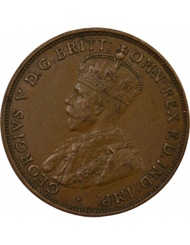 Australie George V, Roi d'Angleterre, Empereur des Indes 1 penny Bronze 1916 Calcutta