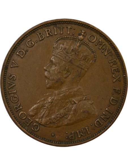 Australie George V, Roi d'Angleterre, Empereur des Indes Penny Bronze 1916 Calcutta