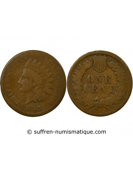ETATS UNIS - 1 CENT "Indian Head" 1881 PHILADELPHIE