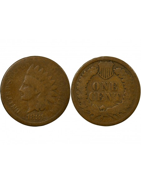 ETATS UNIS - 1 CENT "Indian Head" 1881 PHILADELPHIE