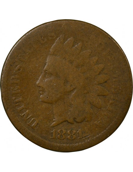 ETATS UNIS - 1 CENT "Indian Head" 1881 PHILADELPHIE