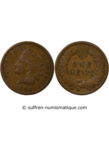 USA 1 cent Bronze 1893 Philadelphie