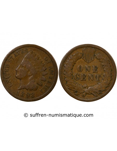 USA Cent Bronze 1893 Philadelphie