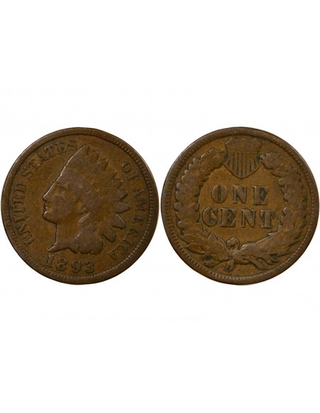 USA 1 cent Bronze 1893 Philadelphie