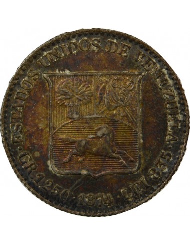 VENEZUELA - 5 CENTAVOS 1874 A PARIS