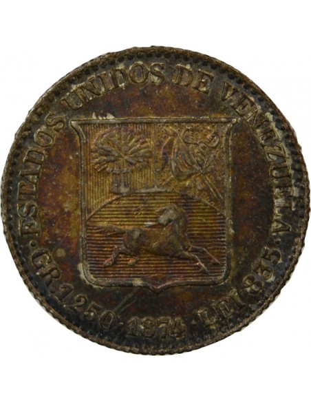 VENEZUELA - 5 CENTAVOS 1874 A PARIS