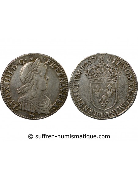 Louis XIV 01-déc ecu Argent 1657 D Lyon